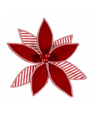 Floare decorativa Craciunita Peppermint, rosu/alb, 50 cm - SIMONA'S COOKSHOP